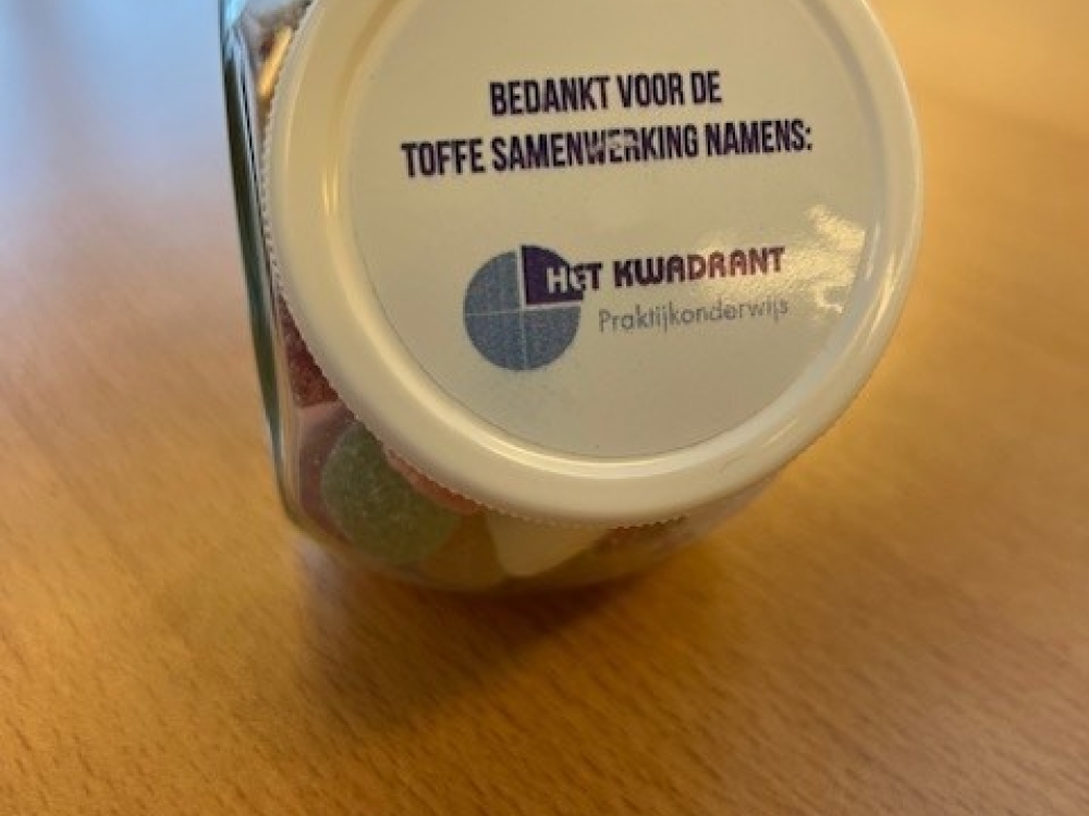 snoep pot  Bedankt voor de samenwerking